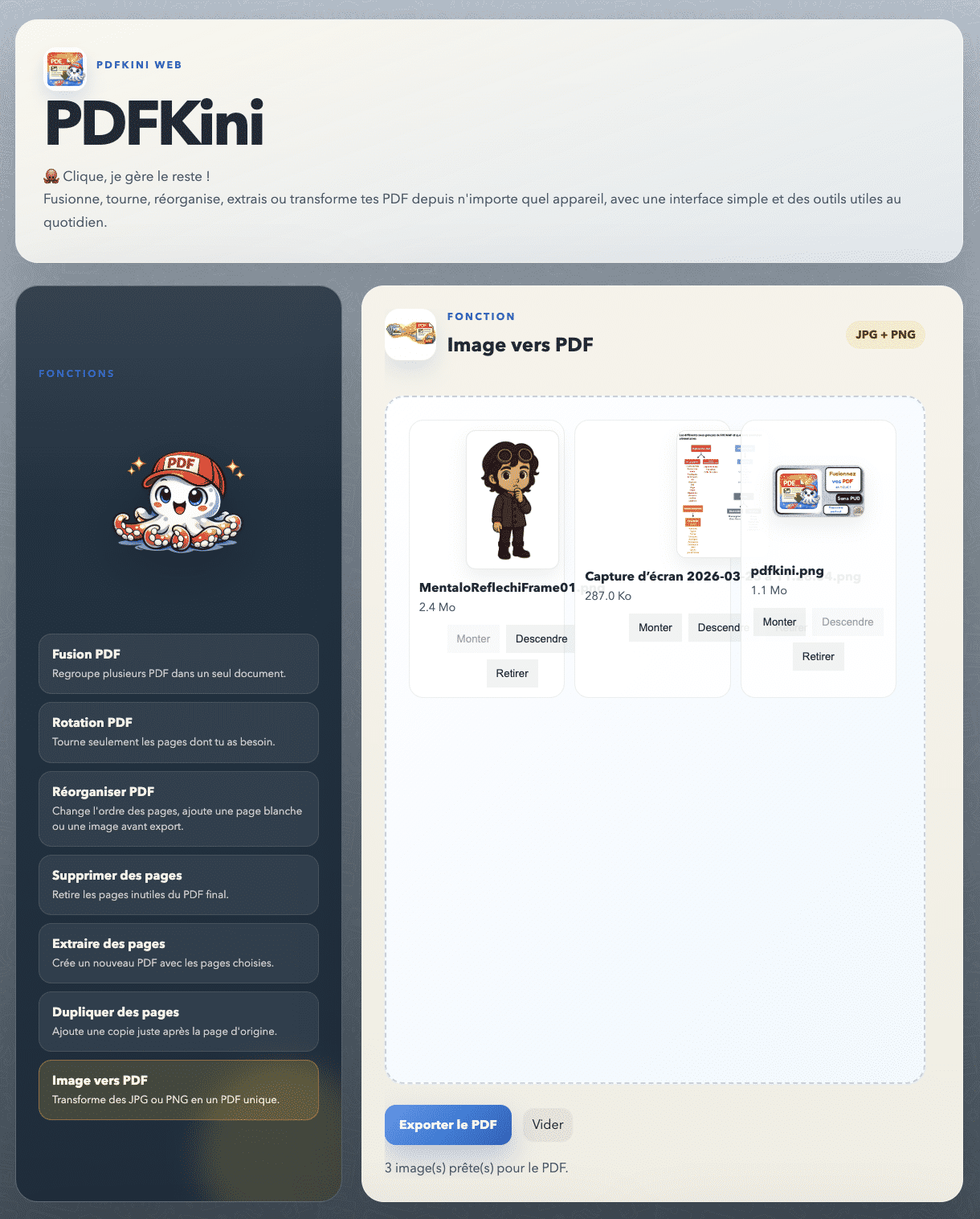 Aperçu PDFKini - image vers PDF